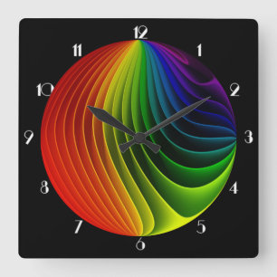 Horloge Carrée Rainbow Twist