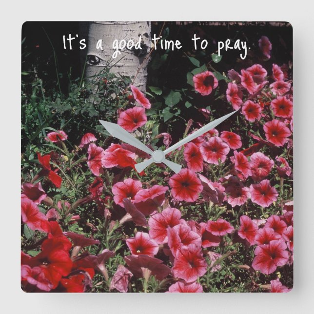 Horloge Carrée Rappel inspirant à la prière (Recto)