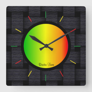 Horloge Carrée Rasta Time