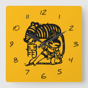 Horloge Carrée Rat Chinese New Year Zodiac Birthday