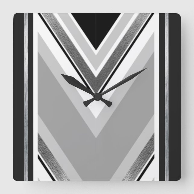 Horloge Carrée Rayures (Recto)