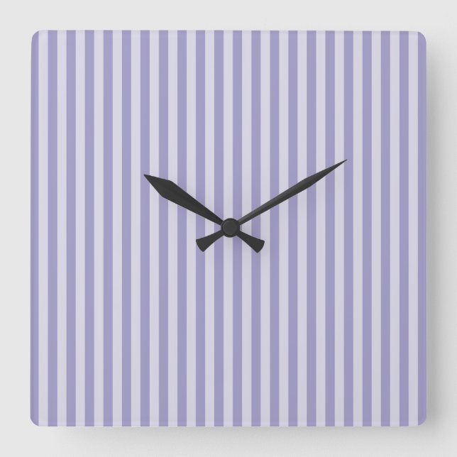 Horloge Carrée Rayures violettes (Recto)