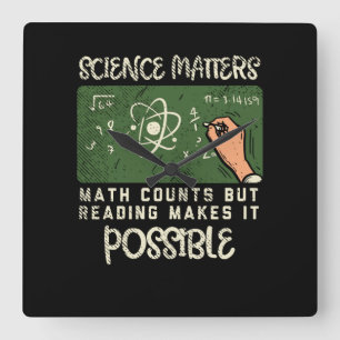 Horloge Carrée Reading - Reading Makes