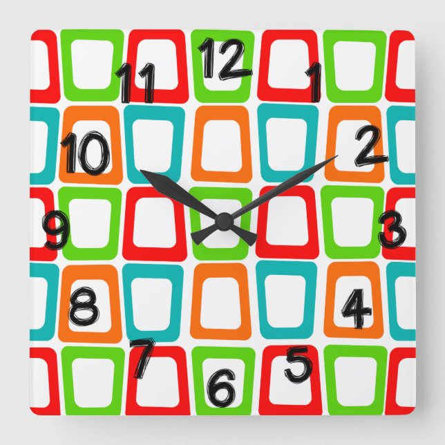 Horloge Carrée Rectangles biaisées  (Recto)