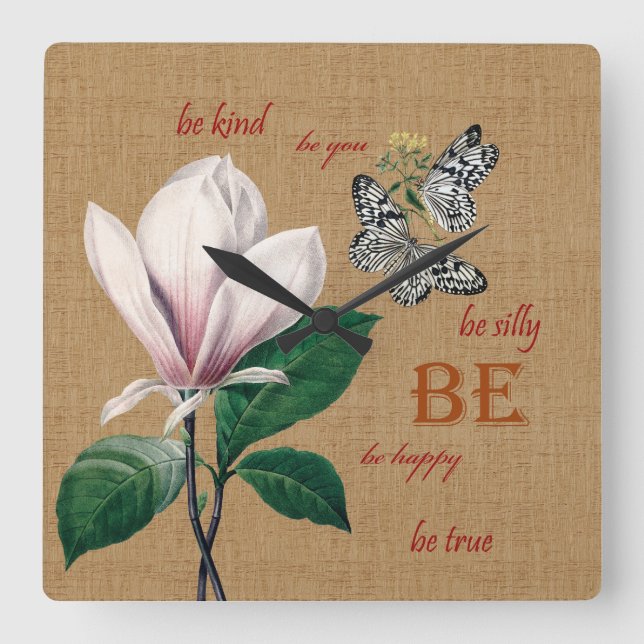 Horloge Carrée Red Be You (Recto)