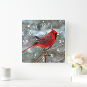 Horloge Carrée Red Cardinal (Home)