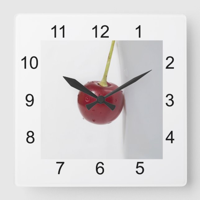 Horloge Carrée Red Cherry Berry (Recto)