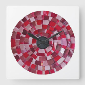 Horloge Carrée red flower design