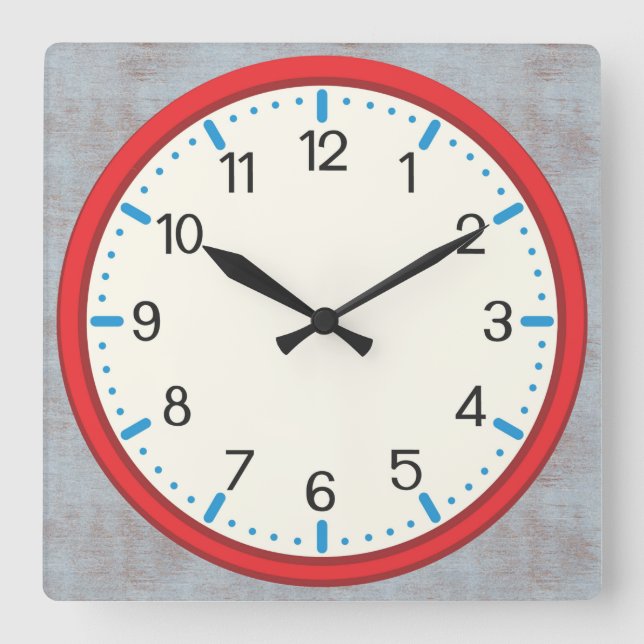 Horloge Carrée Red Frame Frosty (Recto)