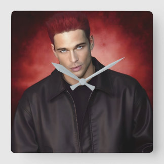 Horloge Carrée Red Gravity wall clock