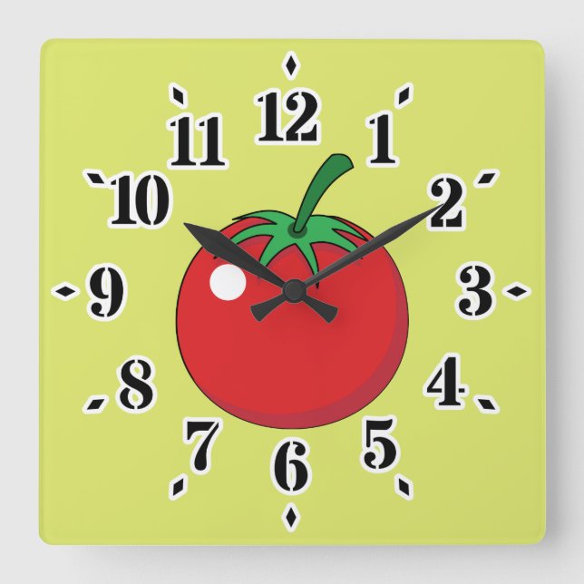 Horloge Carrée Red Tomato (Recto)