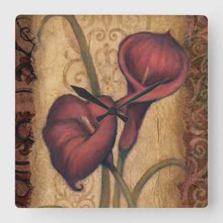 Horloge Carrée Red Tulips II