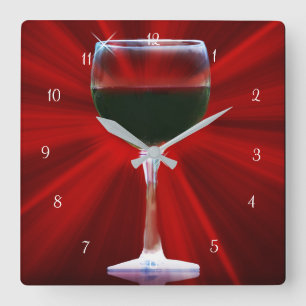 Horloge Carrée Red Wine