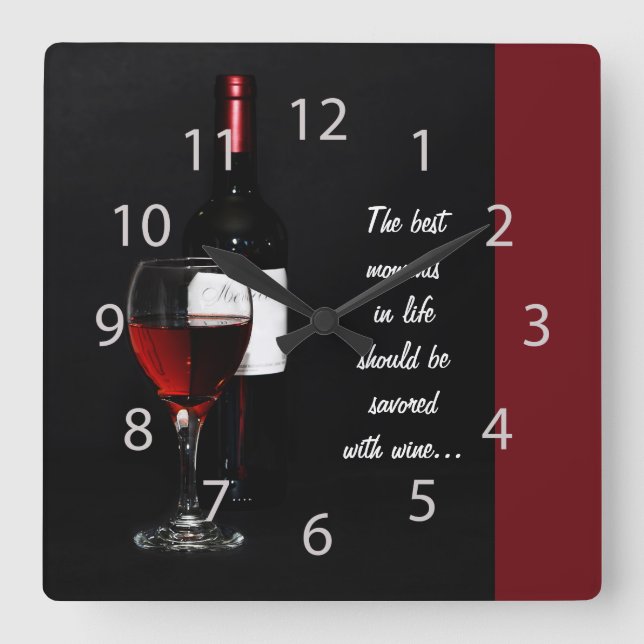 Horloge Carrée red wine glass and botton (Recto)