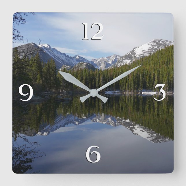 Horloge Carrée Reflet de Bear Lake II (Recto)