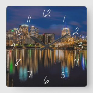 Horloge Carrée Réflexions de Pittsburgh