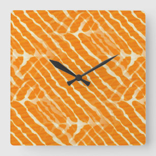 Horloge Carrée Regard orange de toile de rayures de tigre