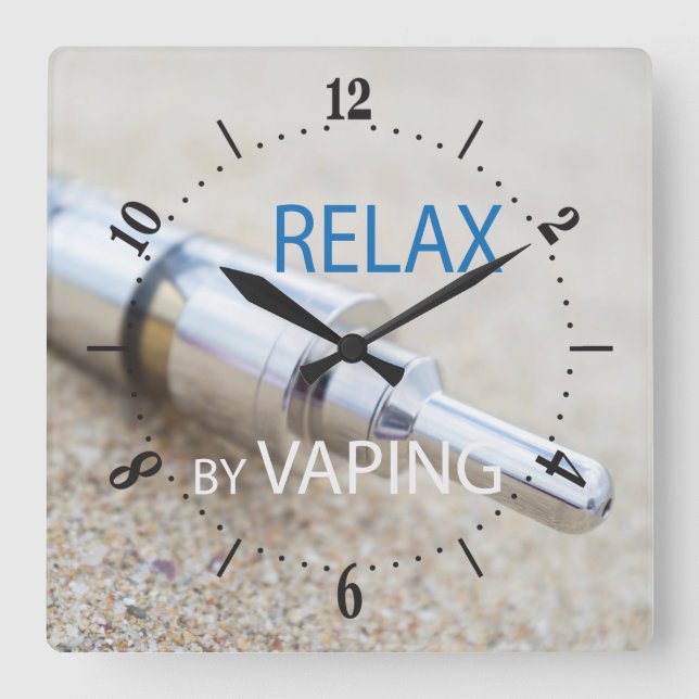 Horloge Carrée Relax by vaping square wall clock (Recto)