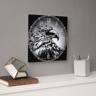 Horloge Carrée Reloj Cuadrado Time and illustrated art on your wa