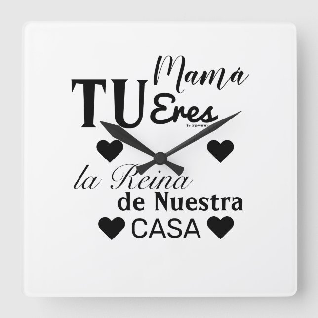 Horloge Carrée reloj dia de la madre (Recto)
