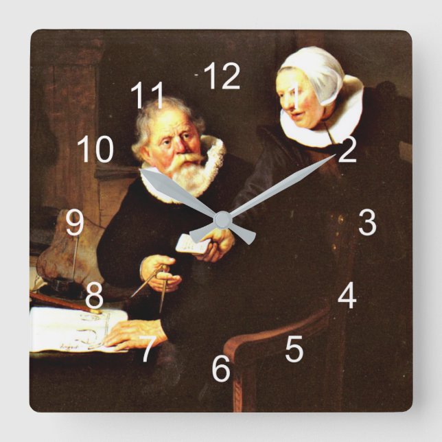 Horloge Carrée Rembrandt : The Shipbuilder and his Wife, 1633 (Recto)