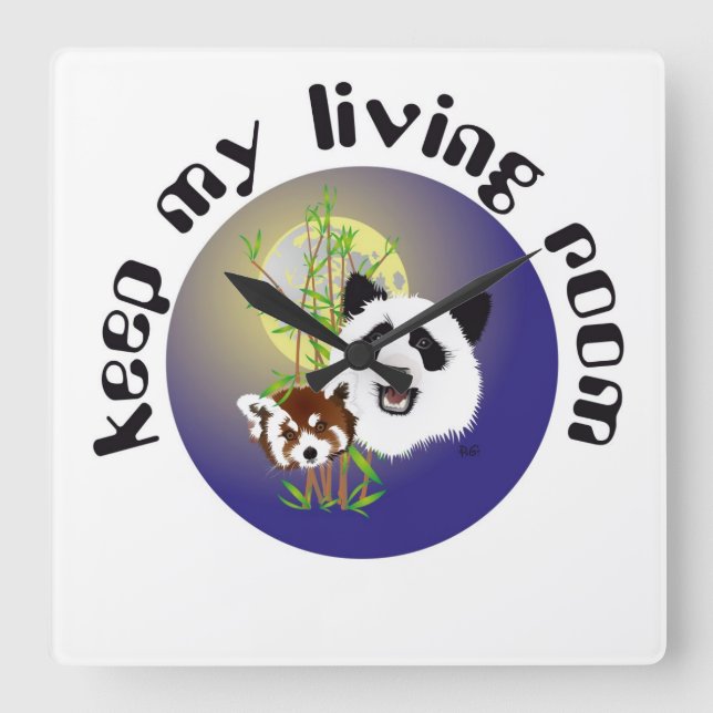 Horloge Carrée Rencontre Panda (Recto)