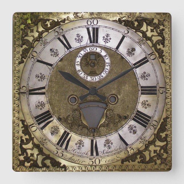 Horloge Carrée Réplique barouque vintage (Recto)