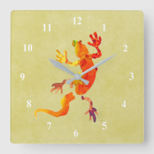 Horloge Carrée Réreptile de lézard éco-gecko