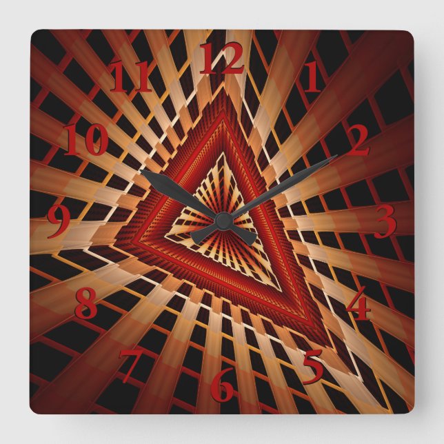 Horloge Carrée Réseau d'Imaginaires 3D Conception graphique fract (Recto)