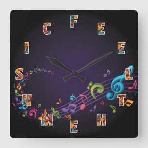 Horloge Carrée Ressentez La Musique