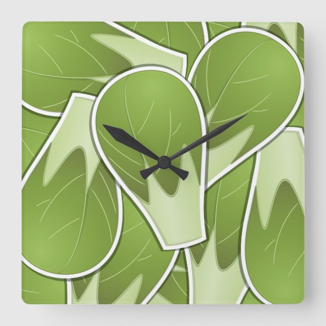 Horloge Carrée Ressorts de brosse funky (Recto)