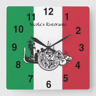 Horloge Carrée Restaurant italien Pizzaria Clock