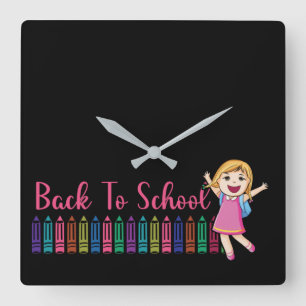 Horloge Carrée retour à l'école
