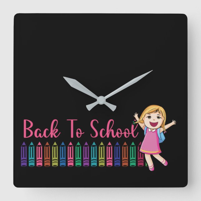 Horloge Carrée retour à l'école (Recto)