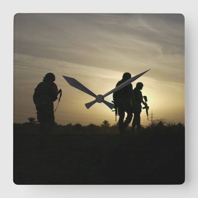 Horloge Carrée Retourner l'horloge murale à la maison (Recto)