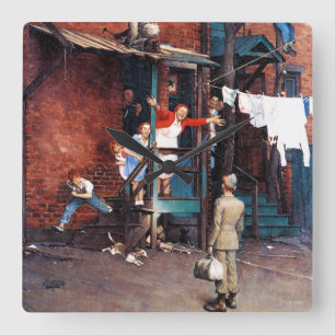 Horloge Carrée Retours au pays G.I.