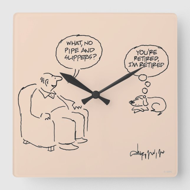 Horloge Carrée Retraité (Recto)