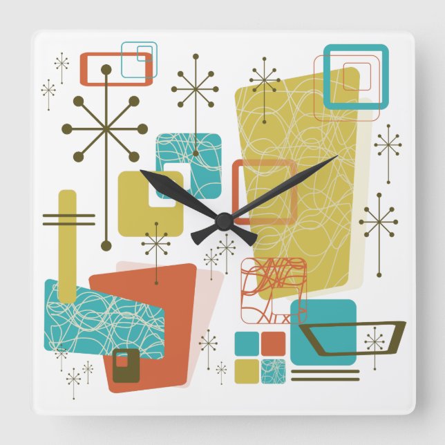 Horloge Carrée Rétro classique (Recto)