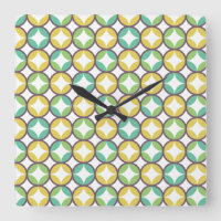 Retro Diamond dans Circle Pattern Blue Green Gold