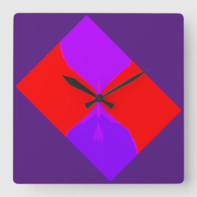 Horloge Carrée Retro Image 1 Purple & Red Square Clock (Recto)