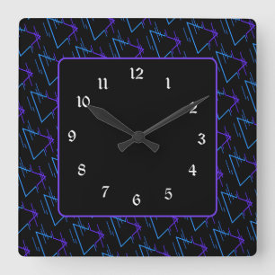 Horloge Carrée Retro Neon Motif géométrique 2