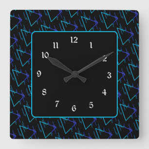Horloge Carrée Retro Neon Motif géométrique 3