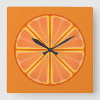 Horloge Carrée Retro Orange