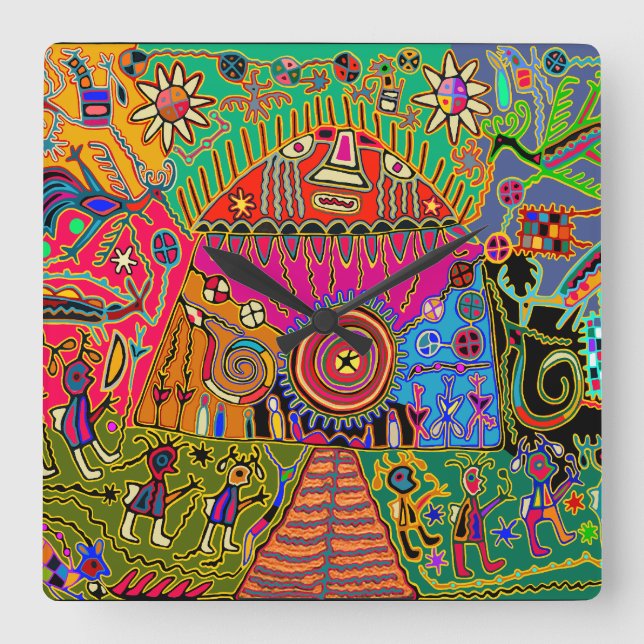 Horloge Carrée Rêve de fantasy pour enfants (Recto)