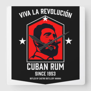 Horloge Carrée Révolution des boissons au rhum libre à Cuba