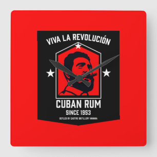 Horloge Carrée Révolution des buveurs de rhum Libre à Cuba