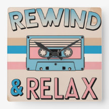 Rewind & Relax Retro Cassette Art