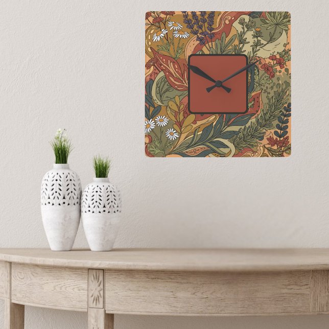 Horloge Carrée Rhapsodie Boho  (Créateur téléchargé)