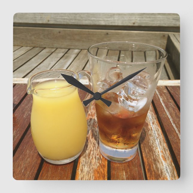 Horloge Carrée Rhum et ananas (Recto)