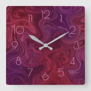Horloge Carrée Riche Fleur de Vigne Bio Violet